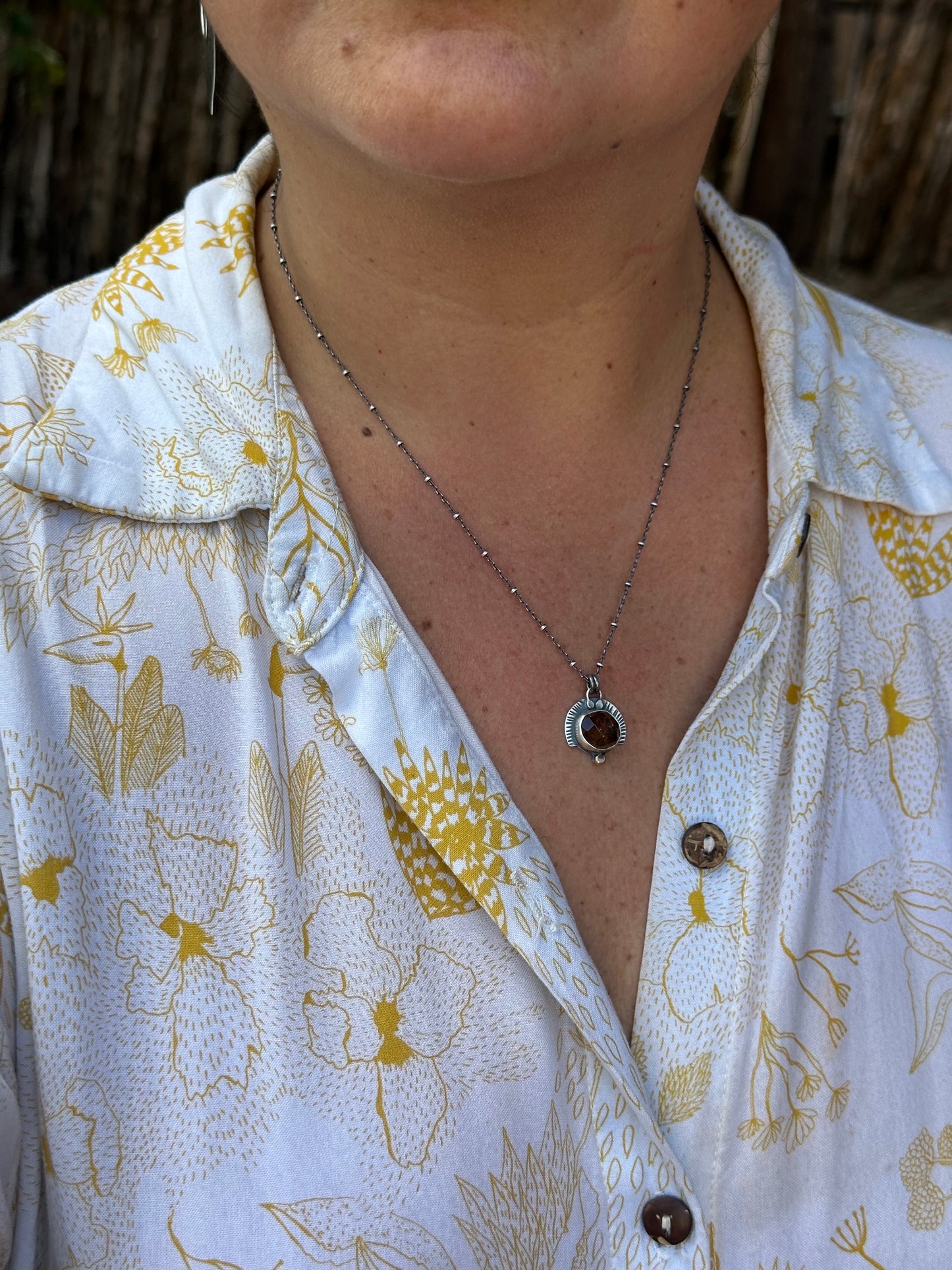 Peach Tourmaline & Sterling Silver ~ Necklace