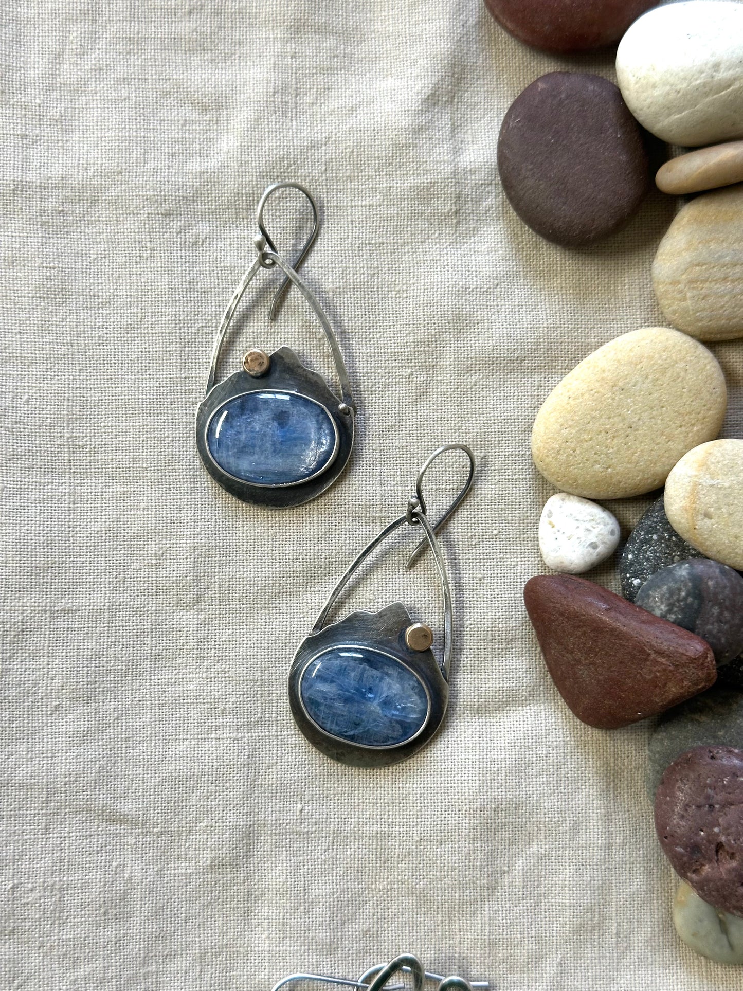 Blue Kyanite & sterling silver ~ Mountains earrings