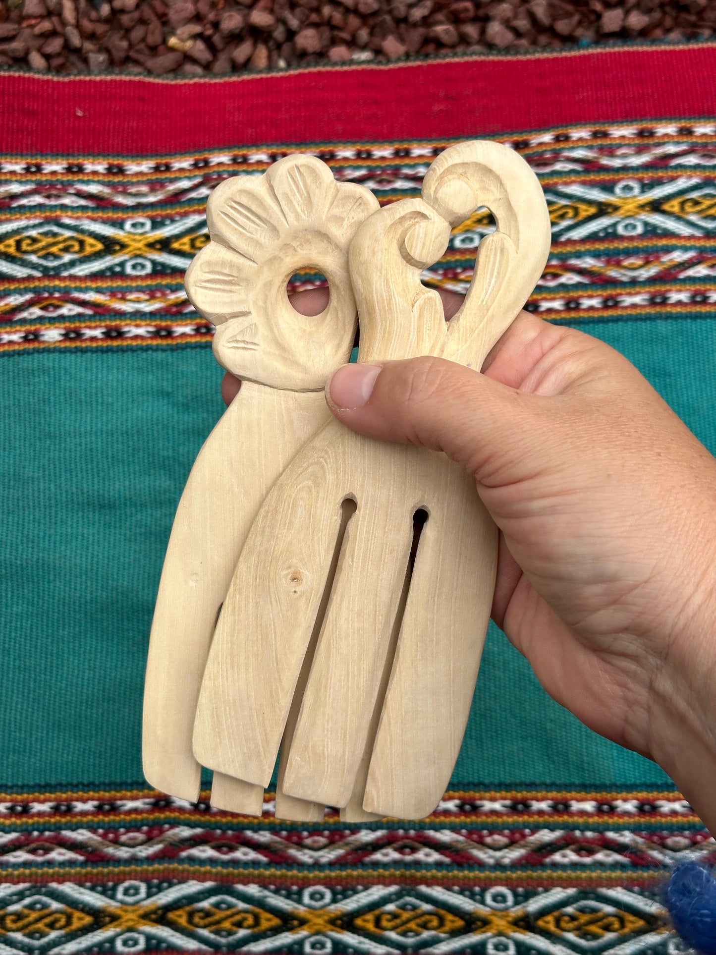 Wooden Utensil Set - Salad Spatula - Floral