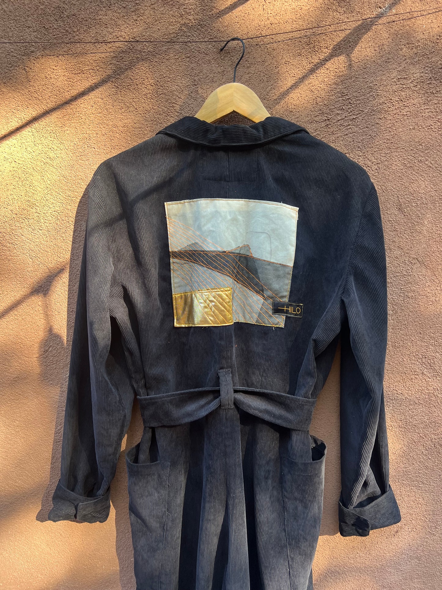 Jumpsuit - Black Corduroy - long sleeves