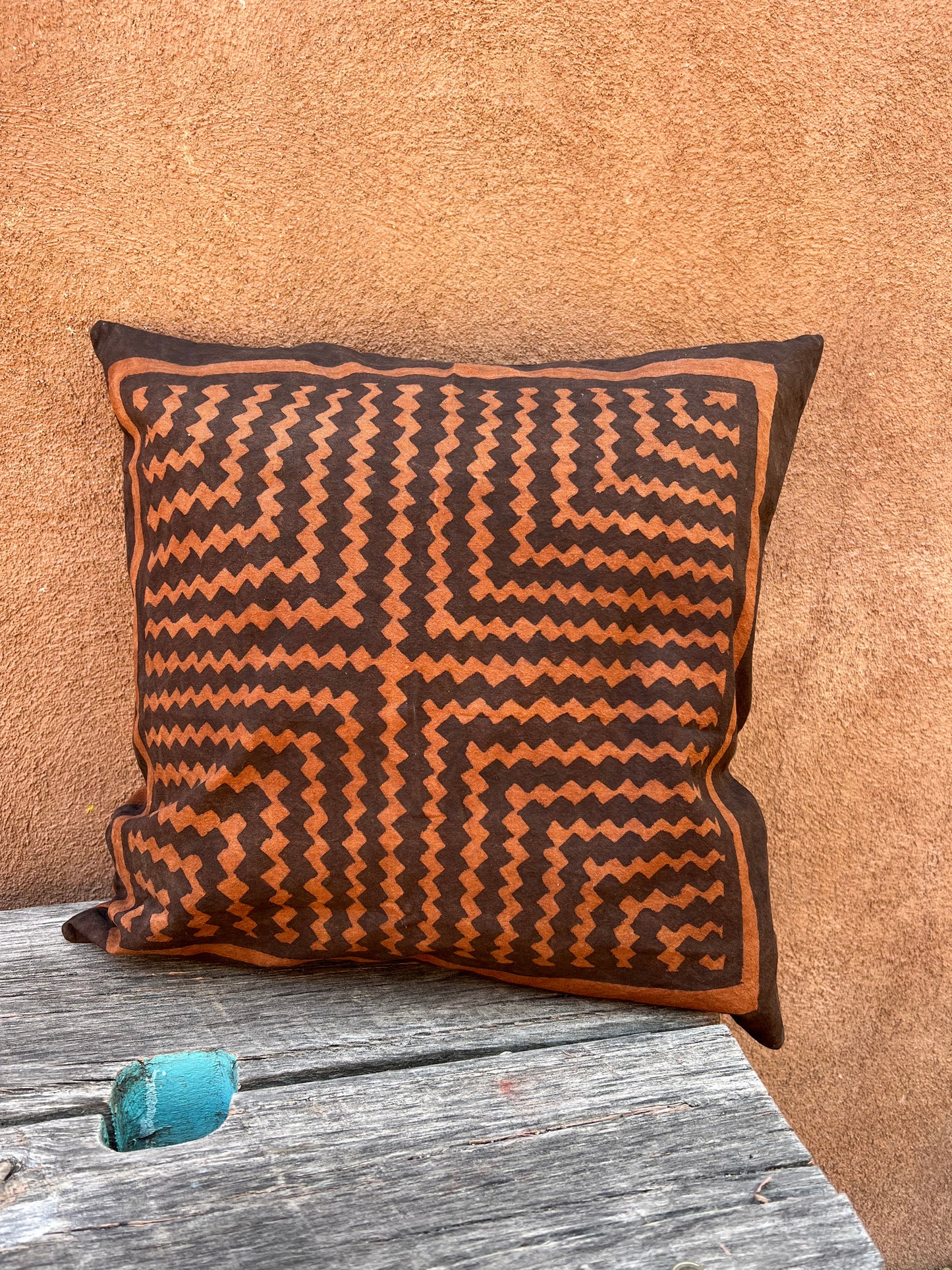 Square Pillowcases ~ Natural dyed and Hand painted.