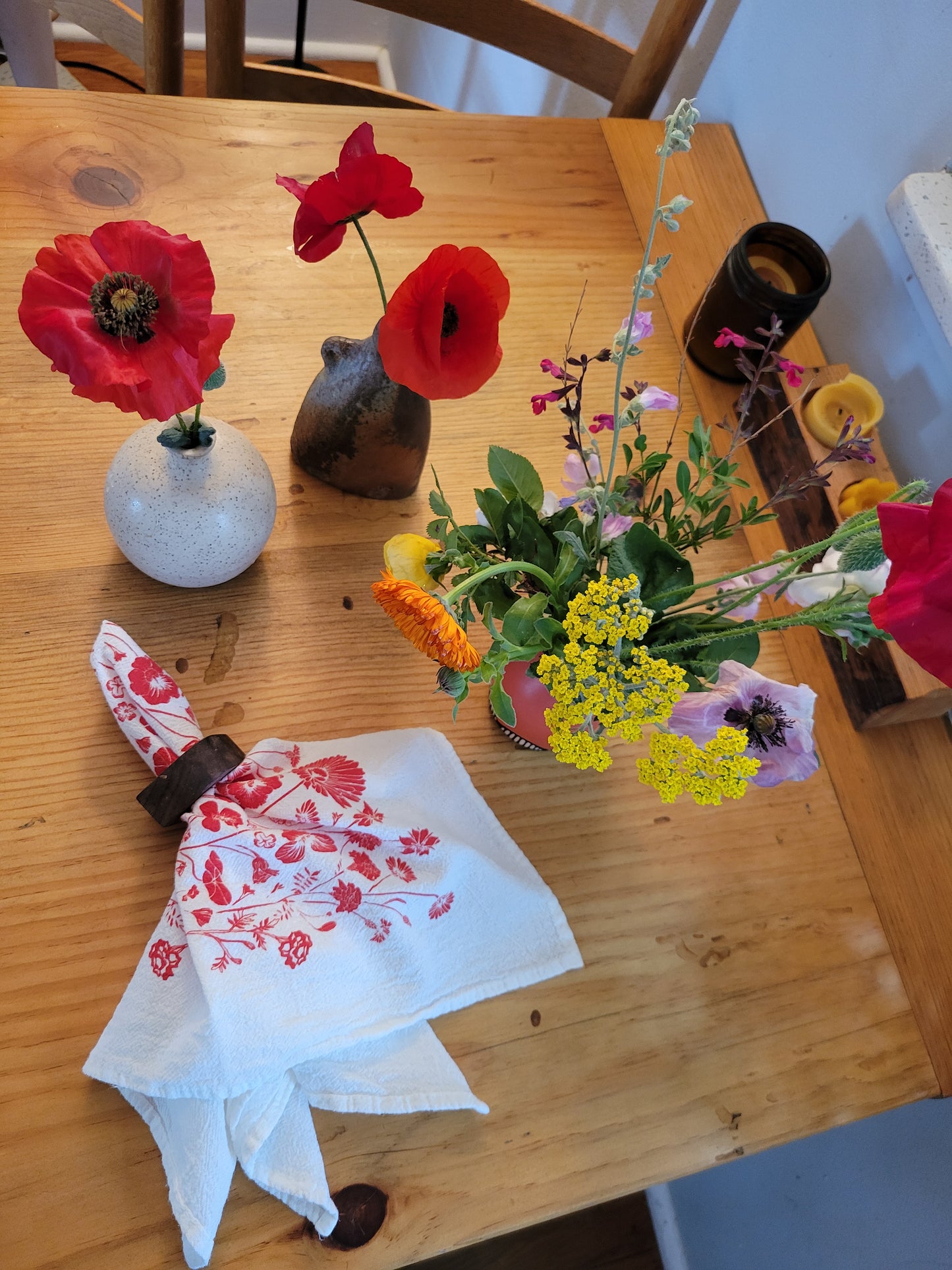 Edible flowers Print Floursack Cloth Napkins - set of 4