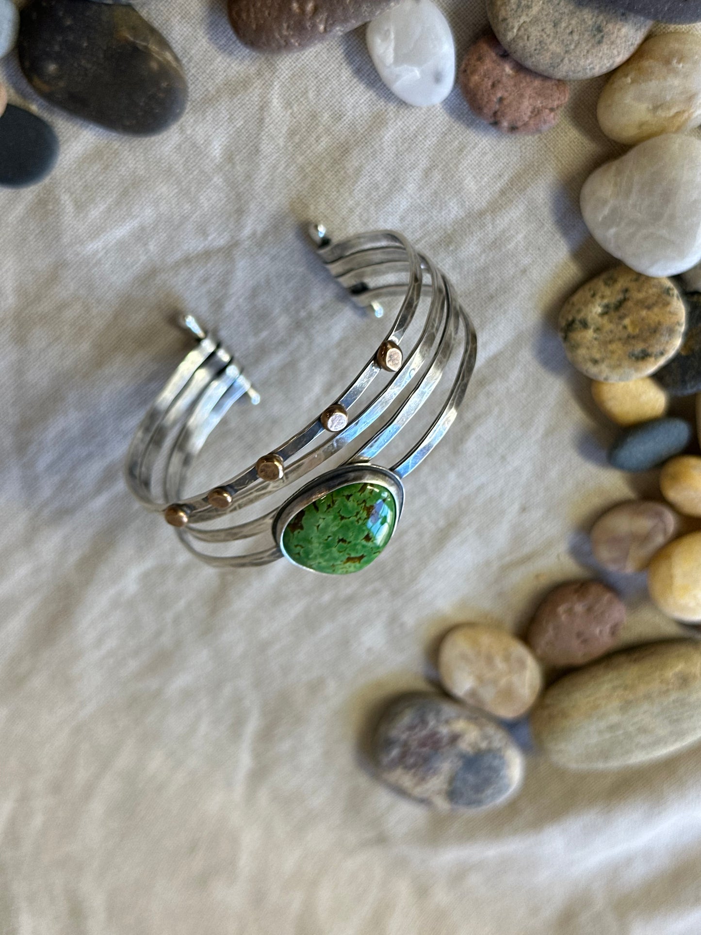 Stacked - Attached Bracelet - Sonoran Mountain Turquoise - Cuff with Movement - ready to ship