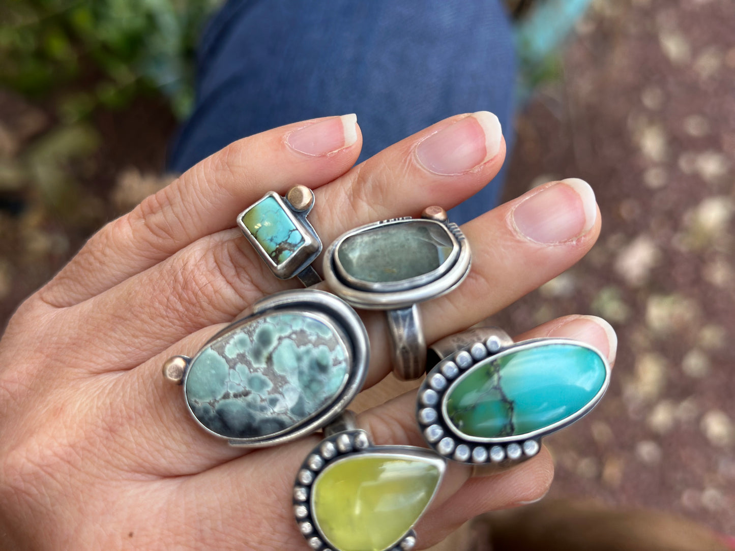 Yellow Chalcedony and Sterling Silver Ring ~ Size 6.5