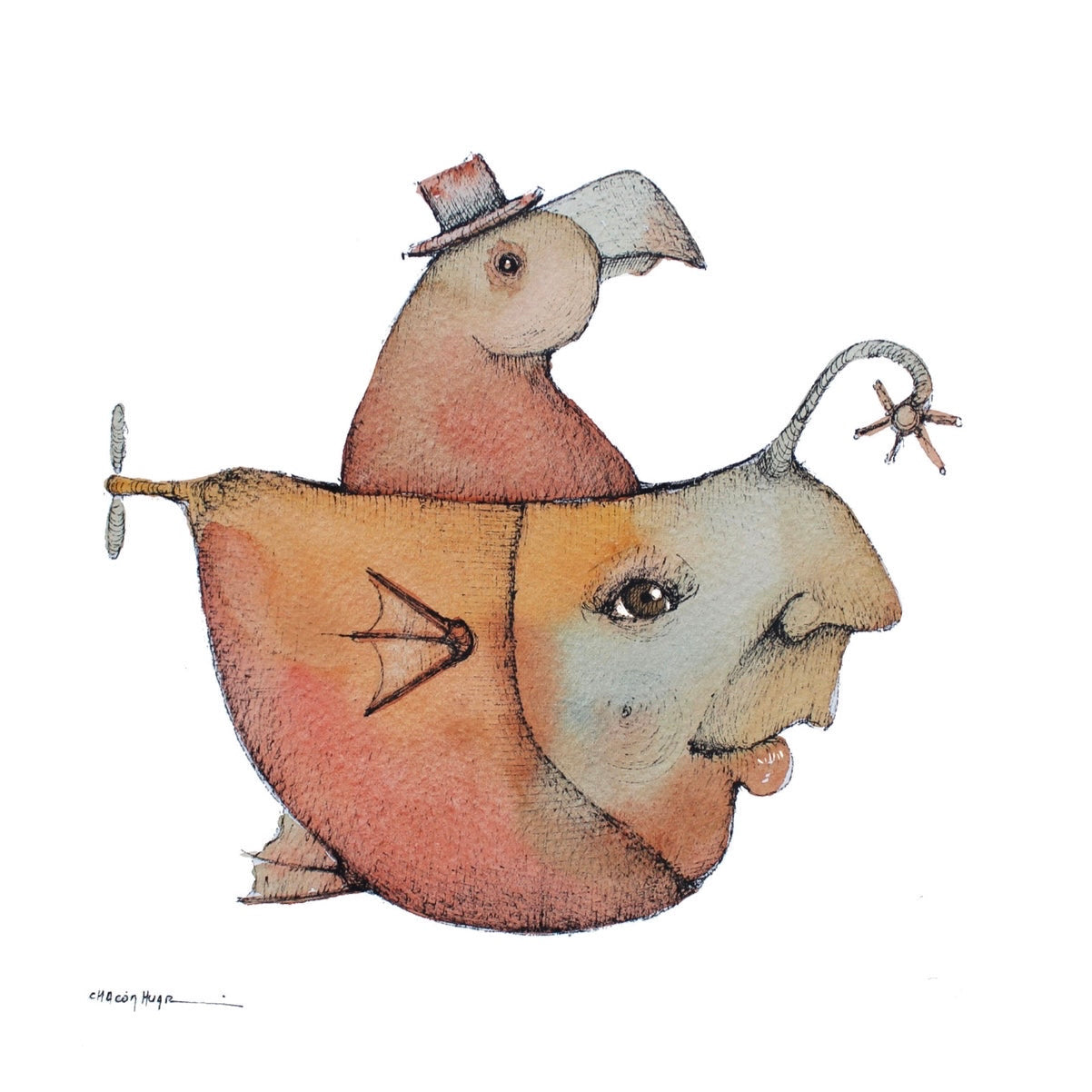 Migrantes - Original illustrations - 10x10 framed