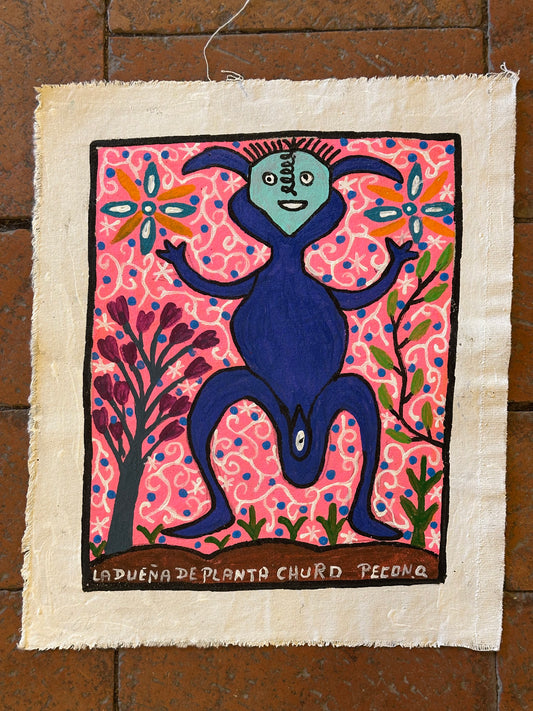 Dueña de Planta Churo ~ acrylic on canvas - 9.75x 11.25