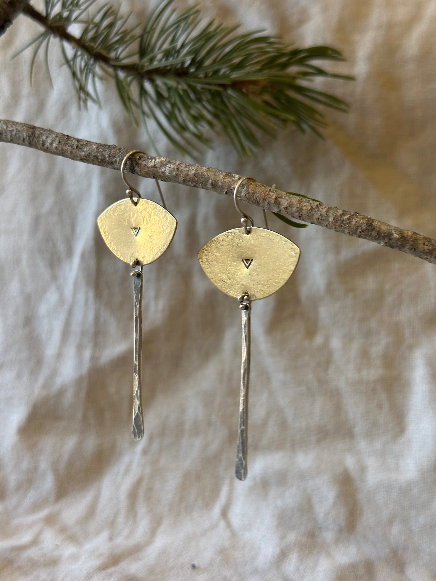 Eye drops - Sterling Silver and brass