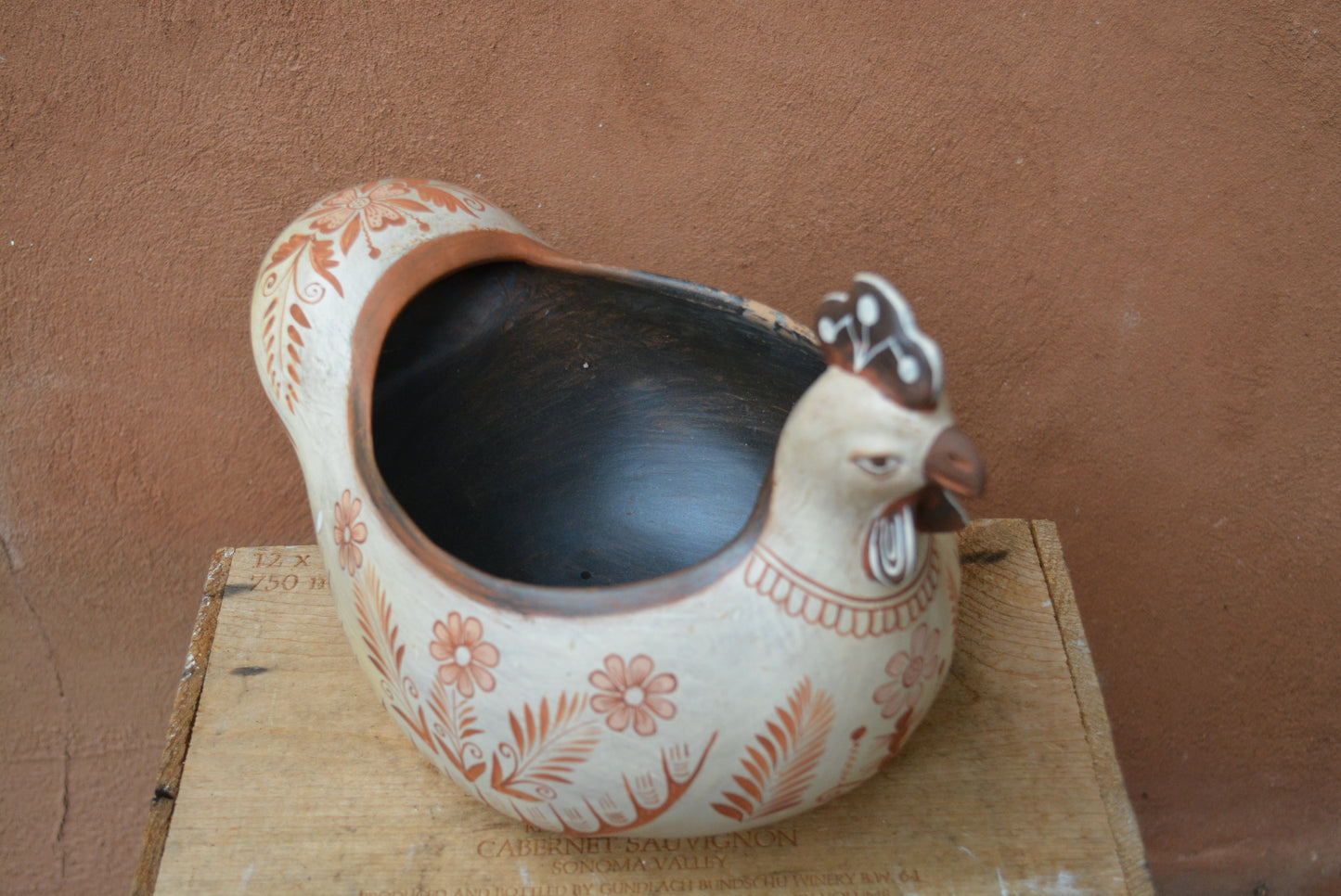 Hen bowl - eggs holder Red and Sand