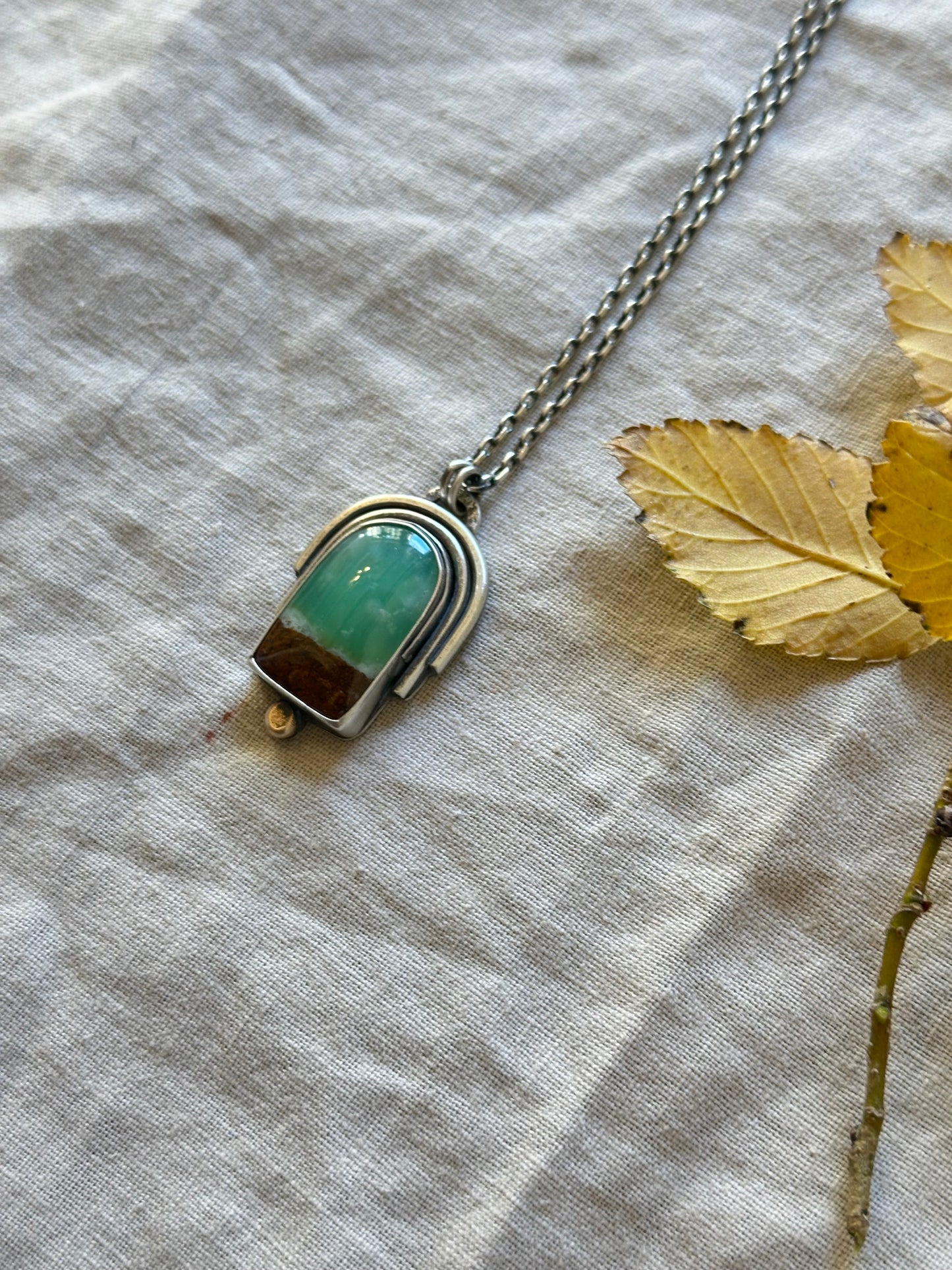 Australian Yerilla Chrysoprase Portal Necklace