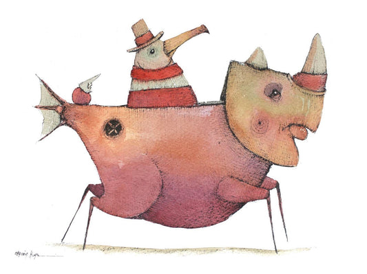 10x12 framed ~ Migrantes - Original illustrations