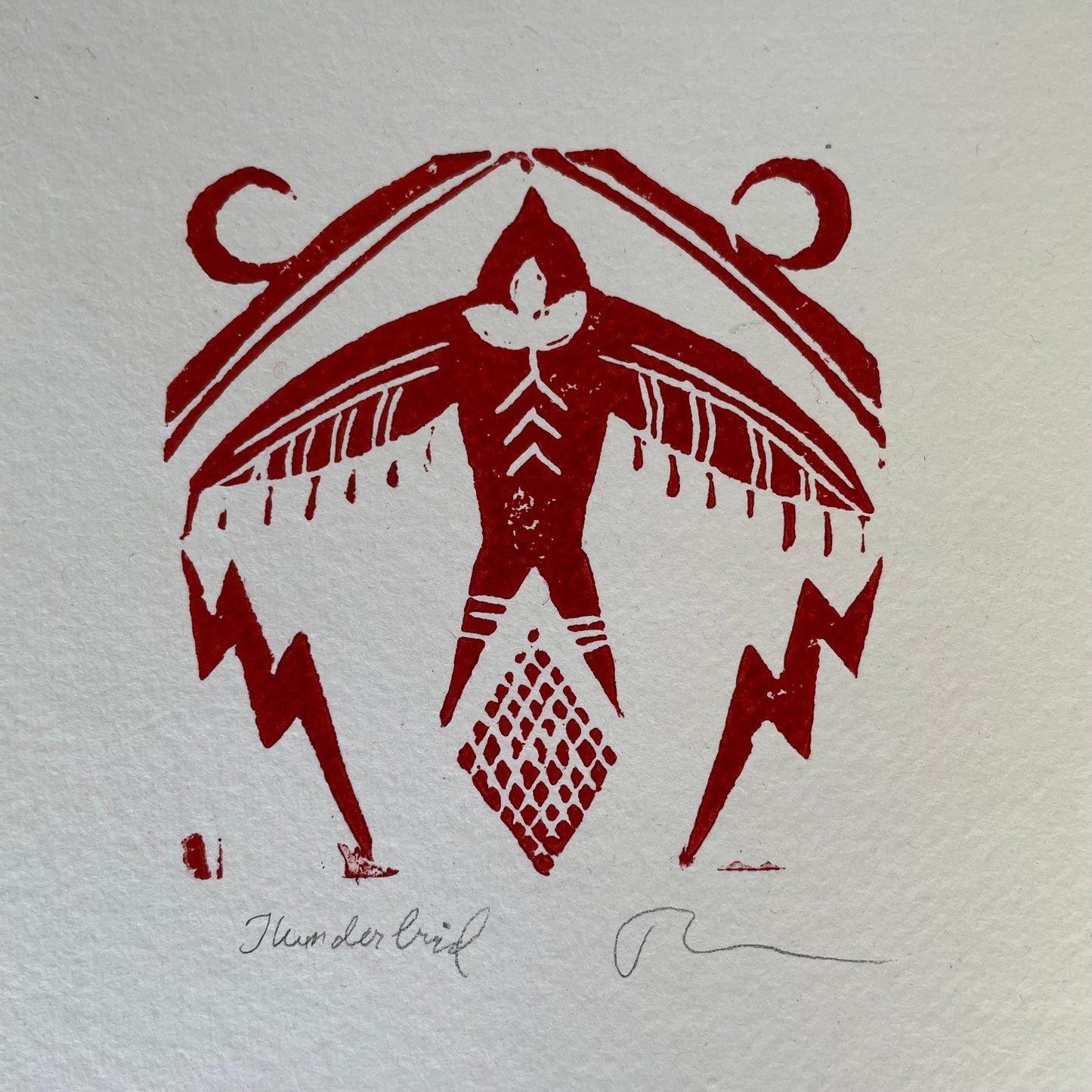 Thunderbird - Block Print 8” by 8”