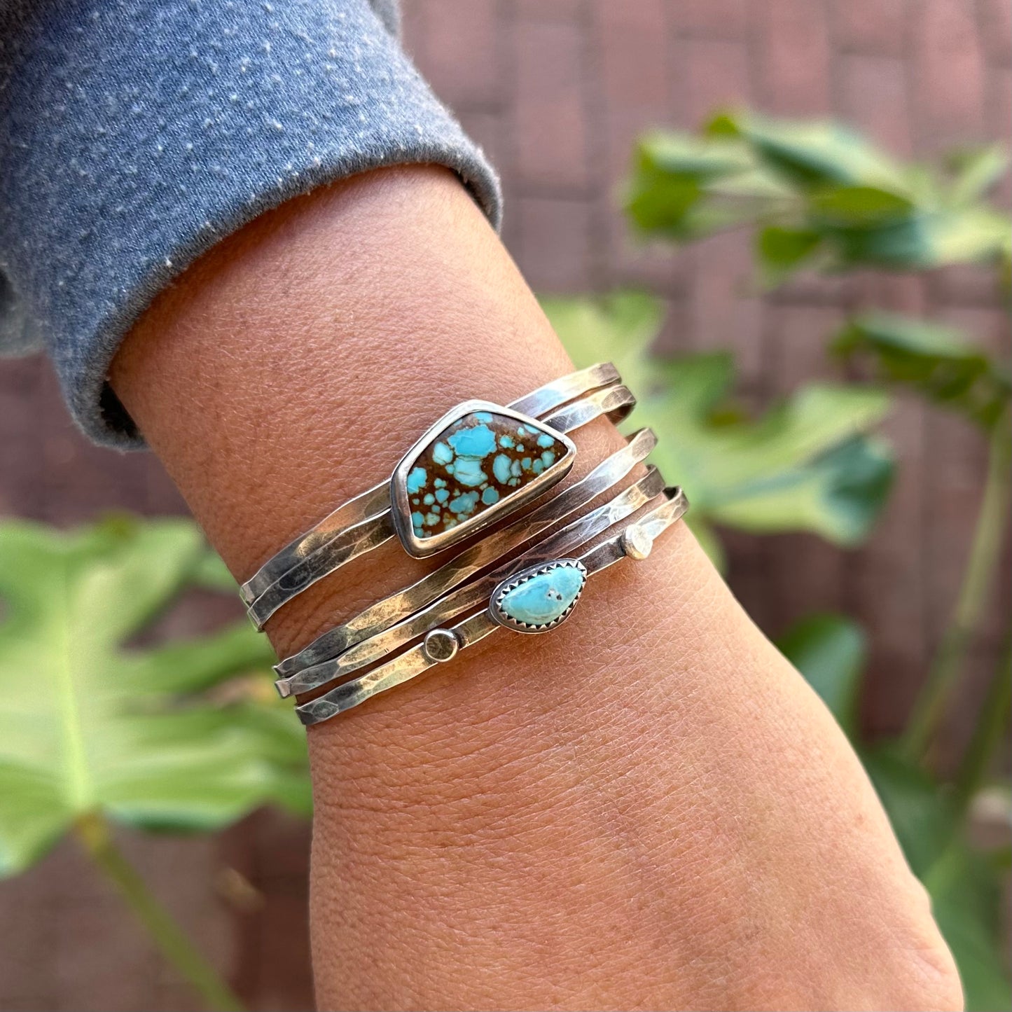 Stacked - Attached Bracelet - Royston Turquoise ~ Cuff with Movement - ready to ship
