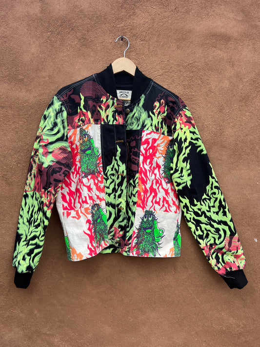 Upcycled Jacket ~ screenprinted - medium