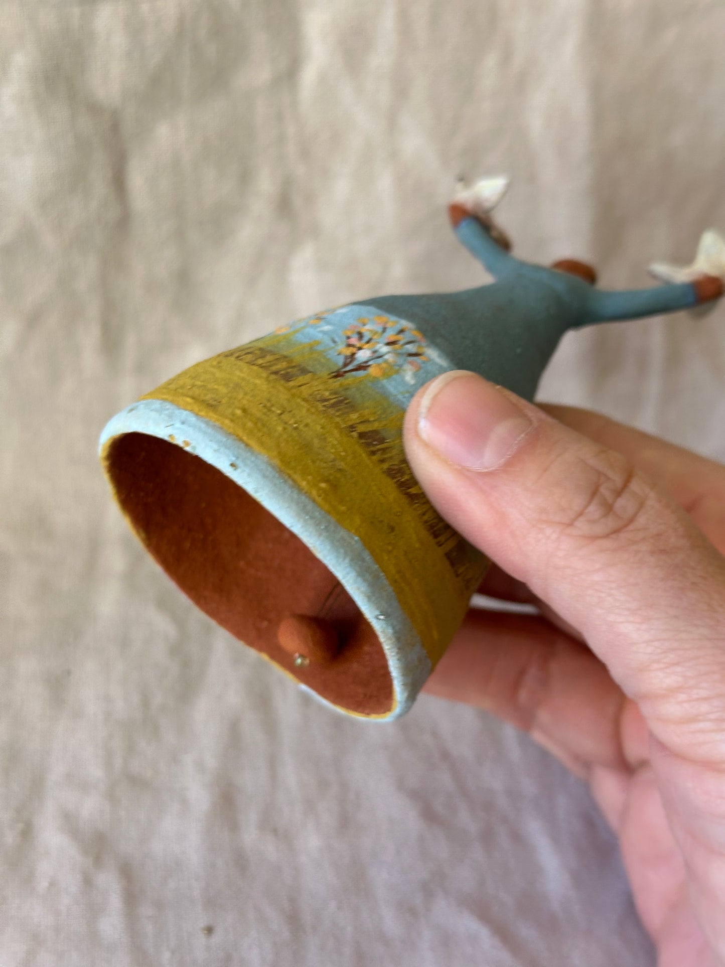 Dancer Bell holding birds - Cobalt dress trees designs