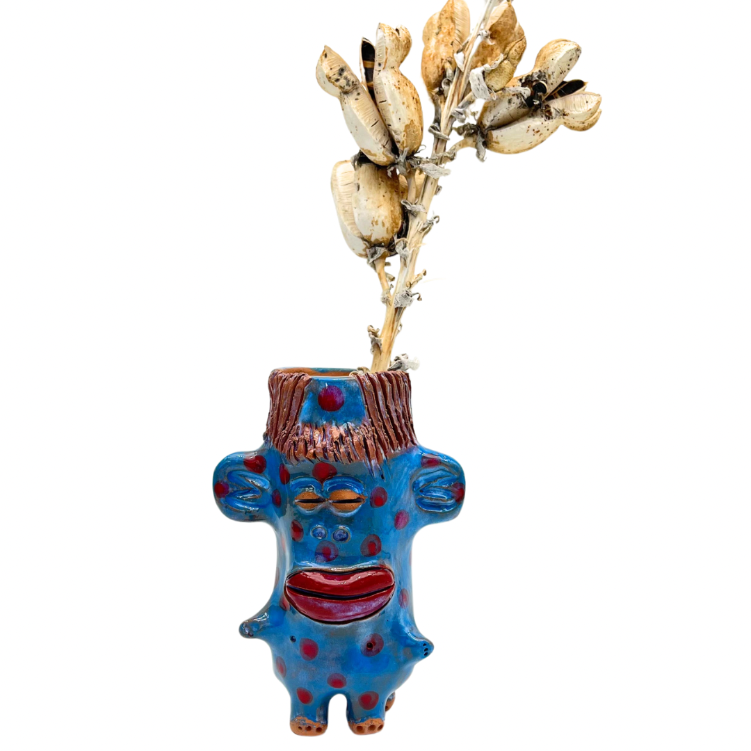 Terracota face planter ~ Marianito ~ glazed