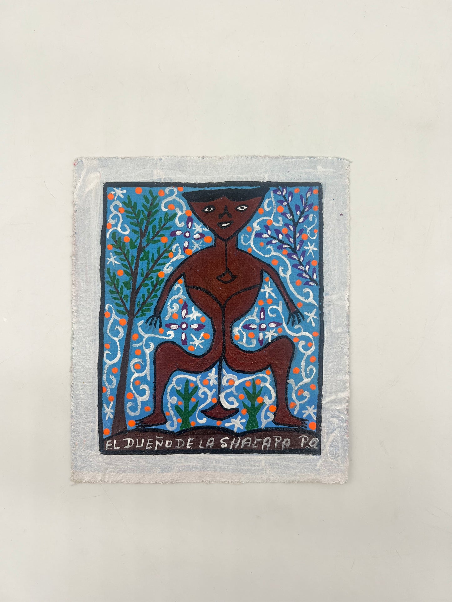 El Dueno De la Yuca pichana ~ painting on canvas 6” x 7”