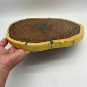 Velvet mesquite and Peruvian turquoise Lazy Susan