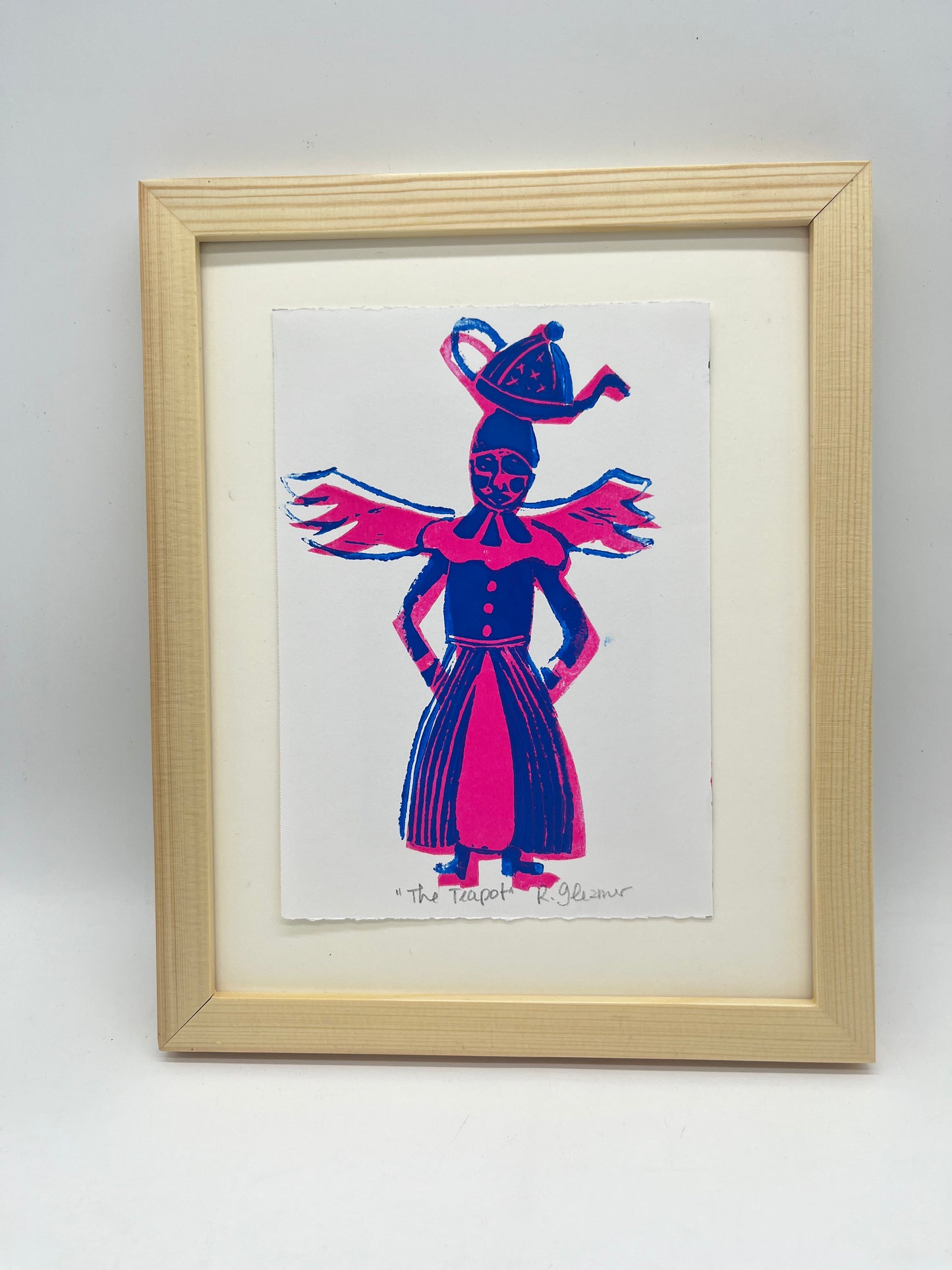 "The Teapot" - Linocut Print 5x7