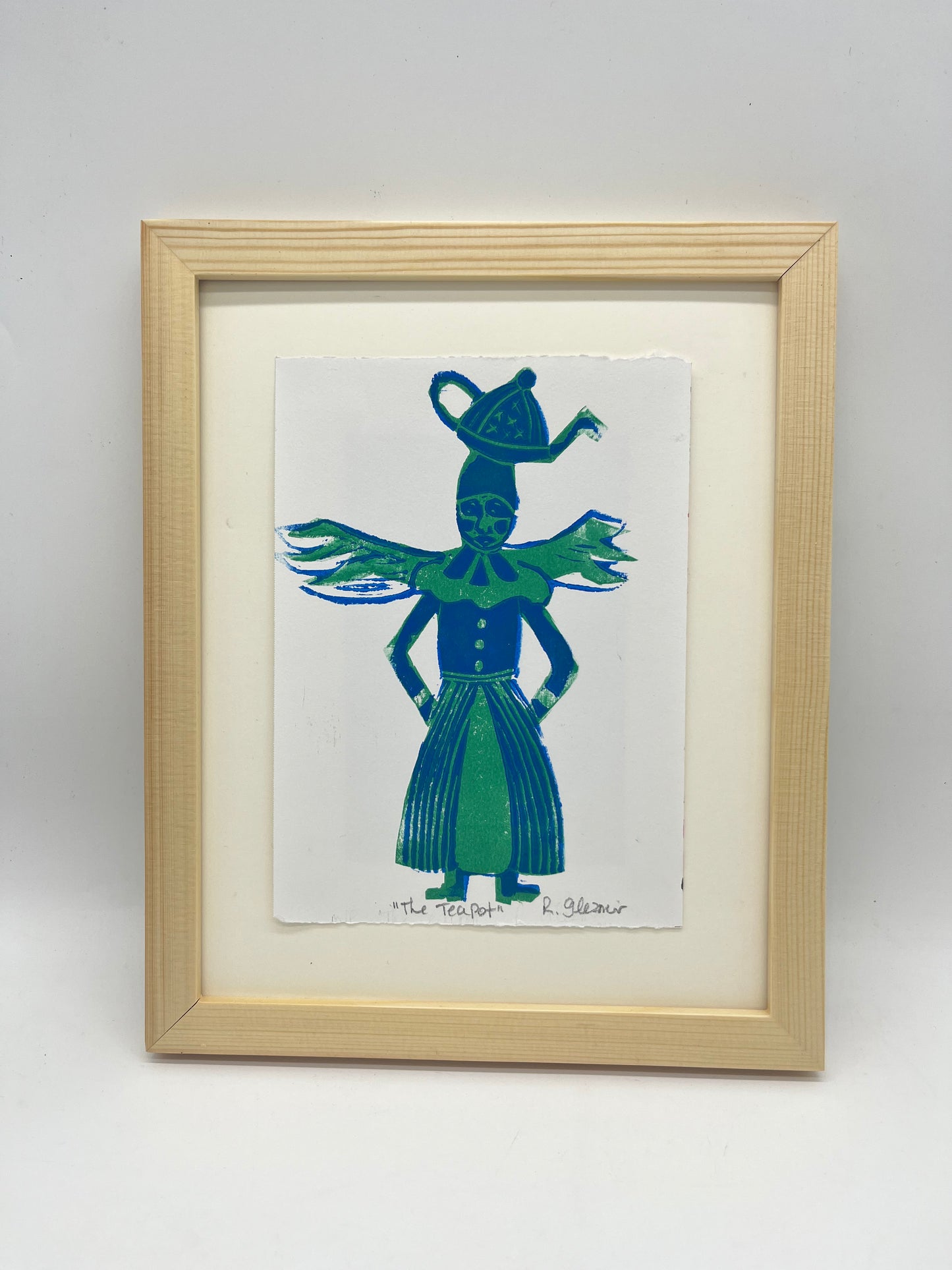 "The Teapot" - Linocut Print 5x7