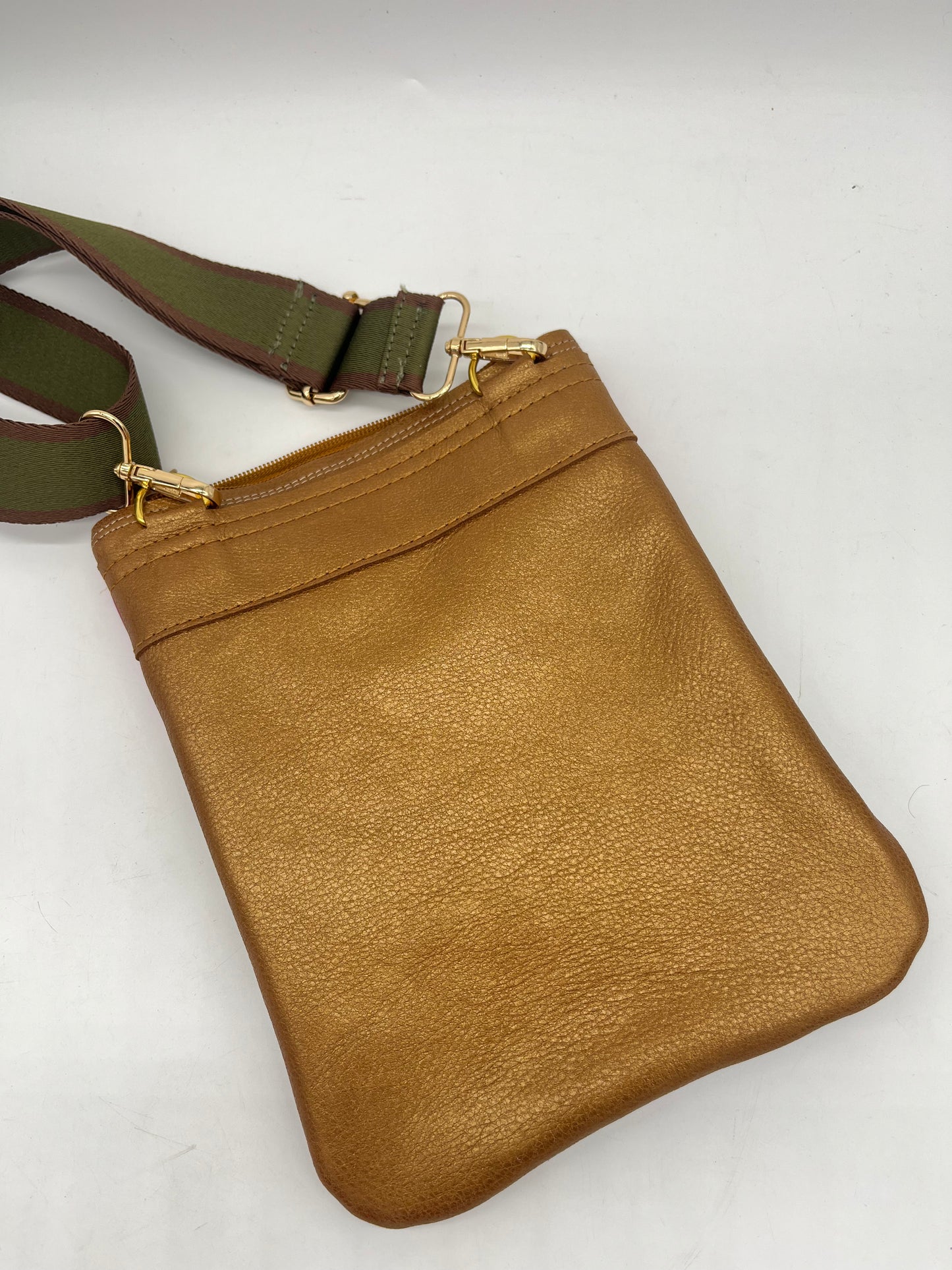 Small Crossbody Bag ~ multicolor ~ brown zipper