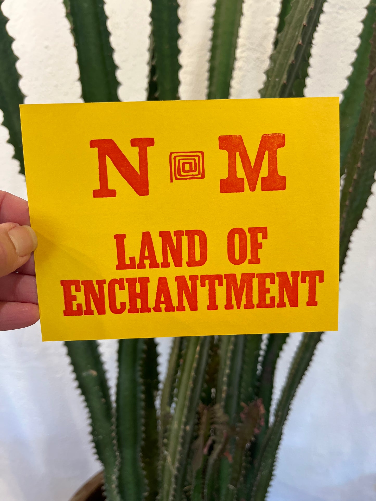 NM Land of Enchantment hand printed postcard