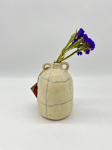 Bud Vases Large ~ Crayon blue lines