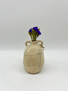 Bud Vases Large ~ Crayon blue lines