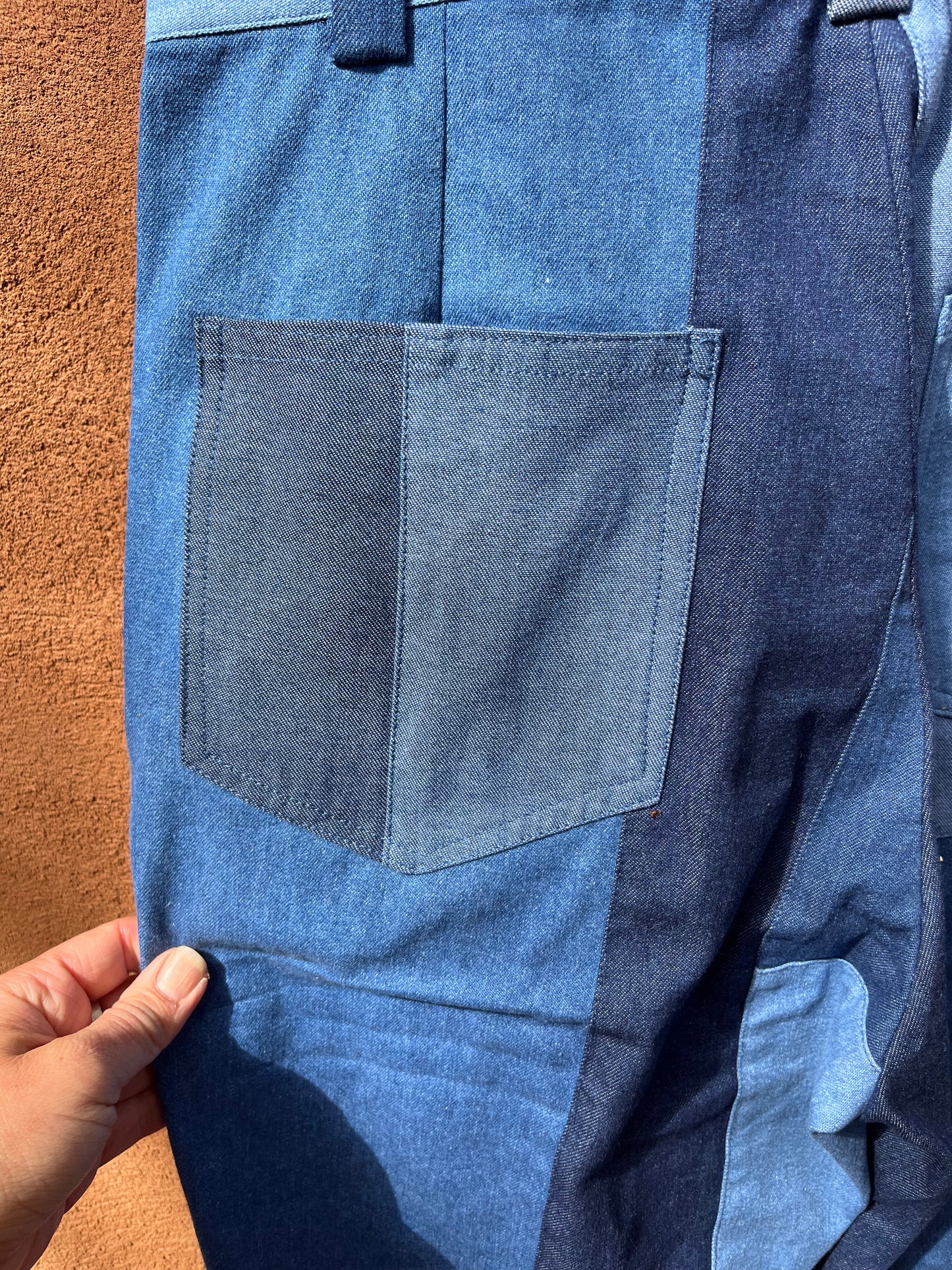 High Waisted Pants - Jean patch work