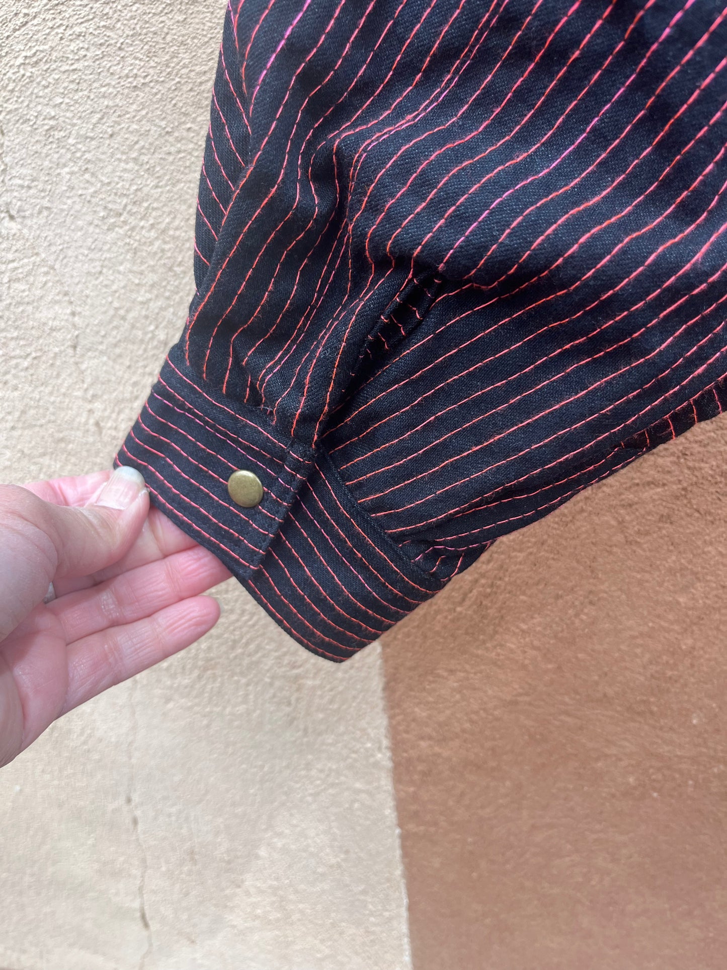 Bomber Jacket - black and neon thread
