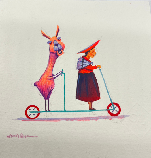 Andes Series - Original mixed media - 8 x 8 framed