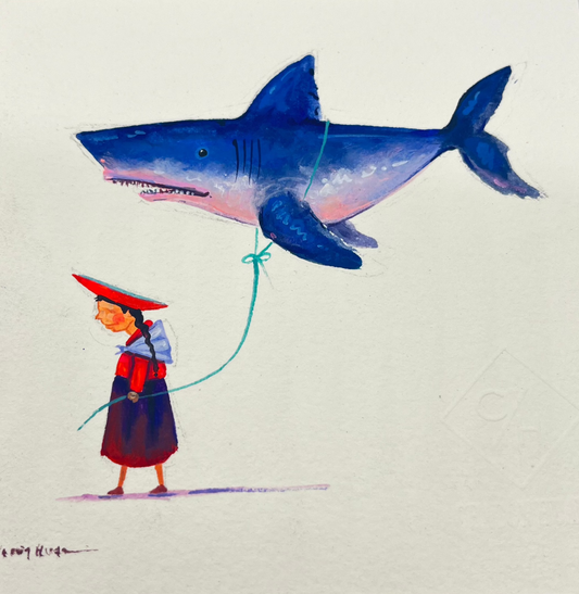 Andes Series - Original mixed media - 8 x 8 framed