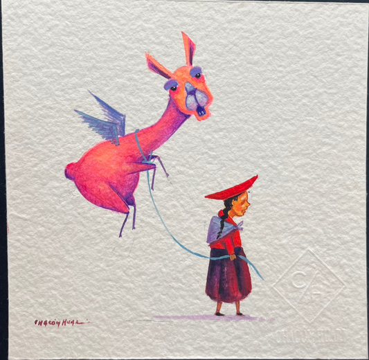 Andes Series - Original mixed media - 8 x 8 framed