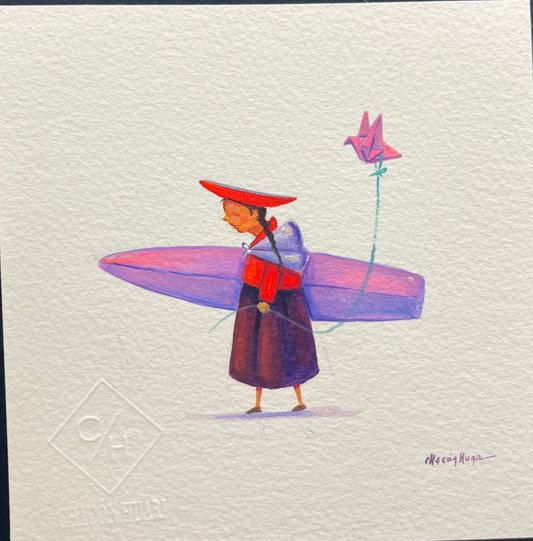 Andes Series - Original mixed media - 8 x 8 framed