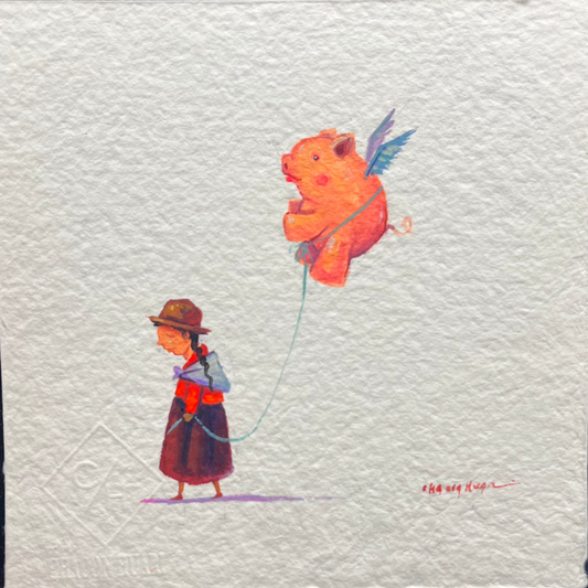 Andes Series - Original mixed media - 8 x 8 framed