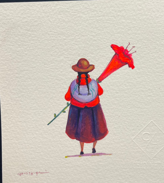 Andes Series - Original mixed media - 8 x 8 framed