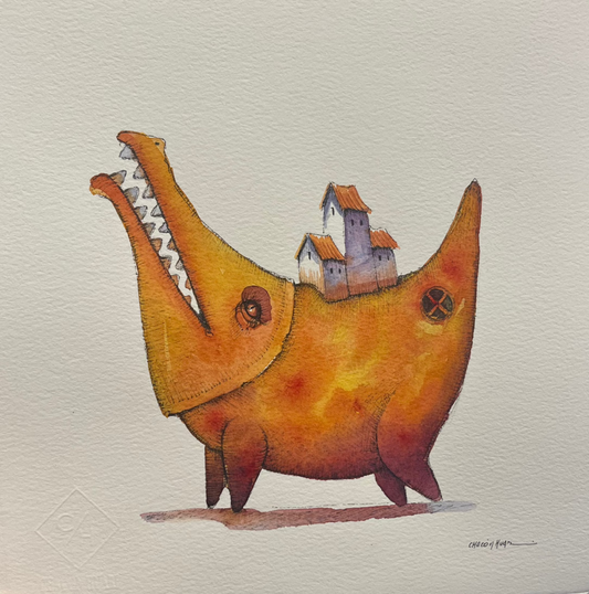 Migrantes - Original illustrations - 10x10 framed