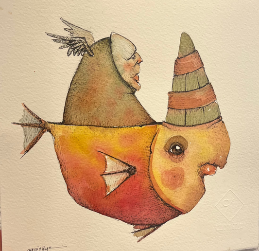 Migrantes - Original illustrations - 10x10 framed