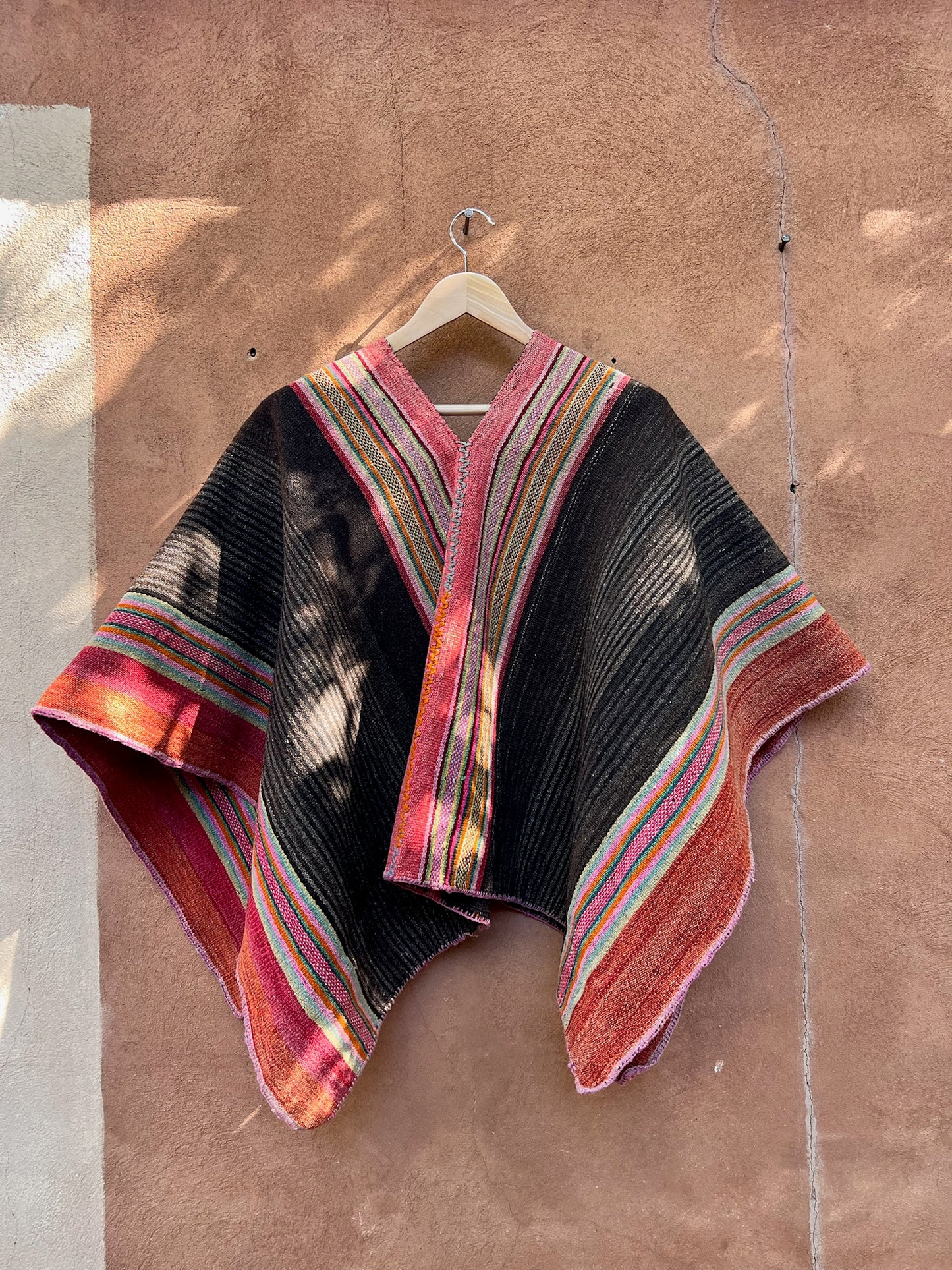 Antique Medium Poncho ~ handwoven