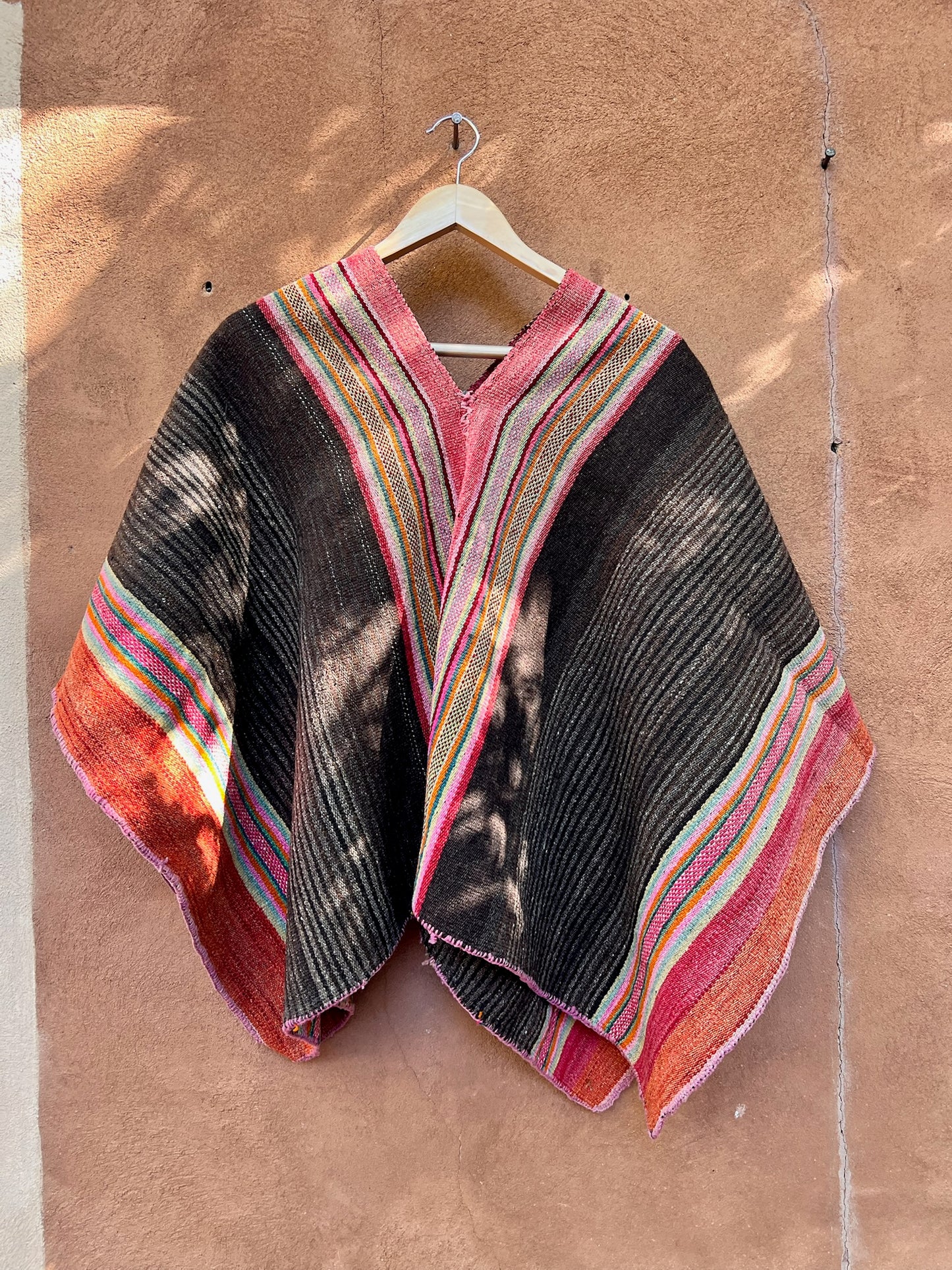 Antique Medium Poncho ~ handwoven