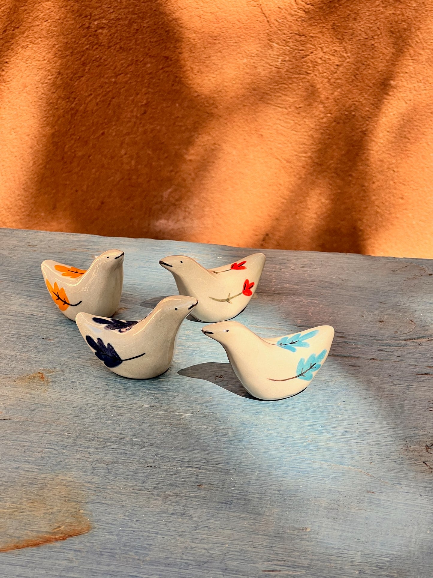 Birdie in clay - paper weight tiny sculpture