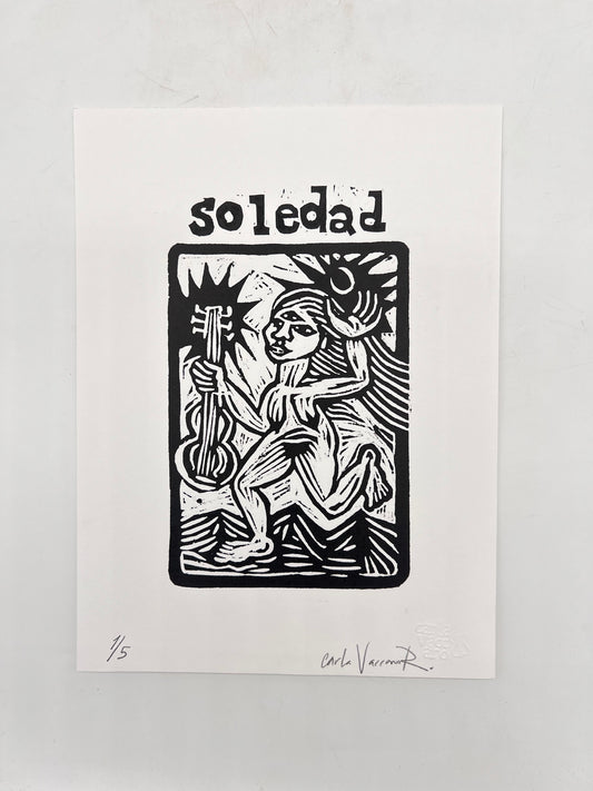 Soledad - linocut print
