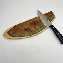 Load image into Gallery viewer, Knife block with Kingman turquoise inlaid
