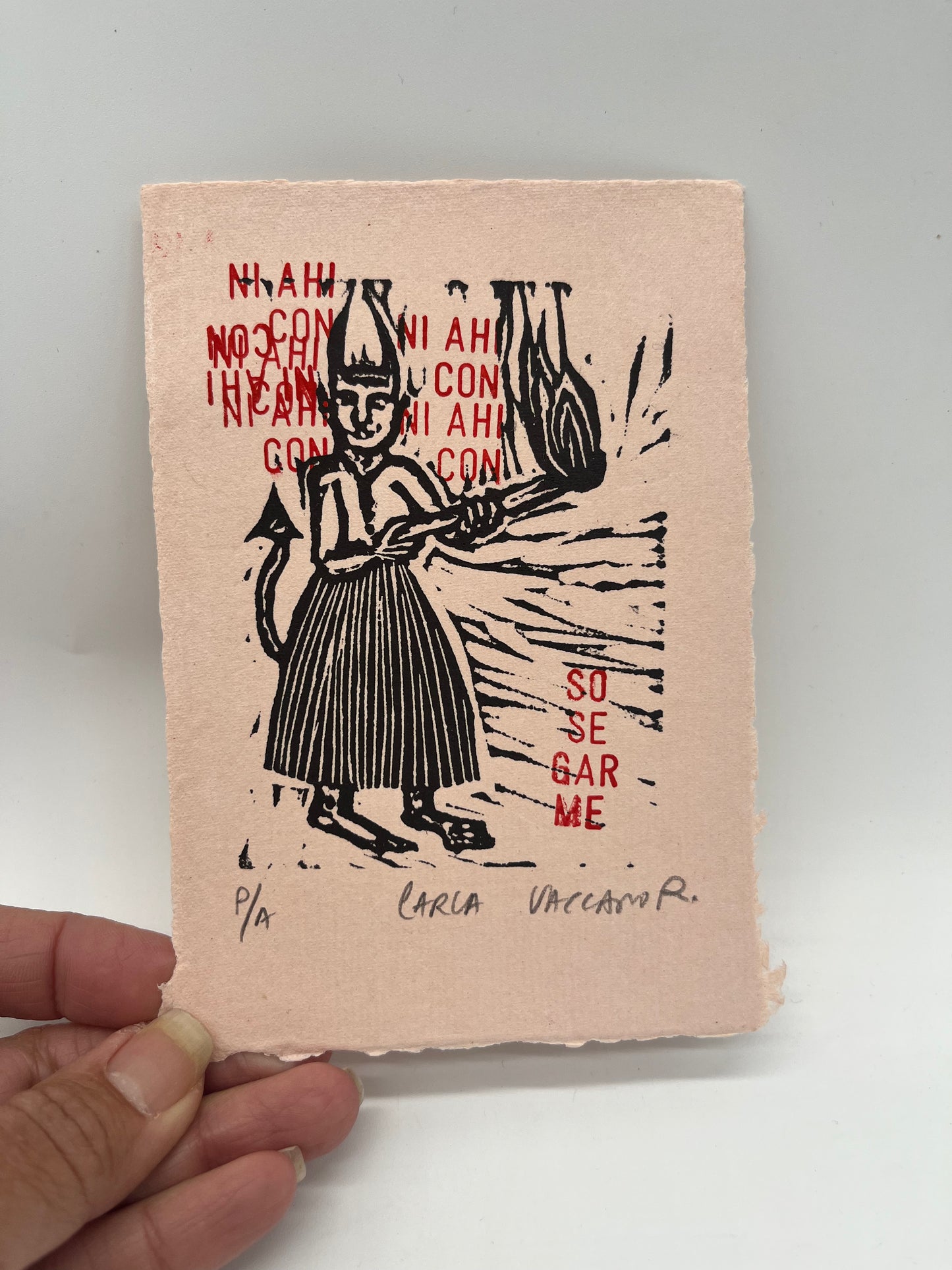 Sosegarme - linocut print 6x4