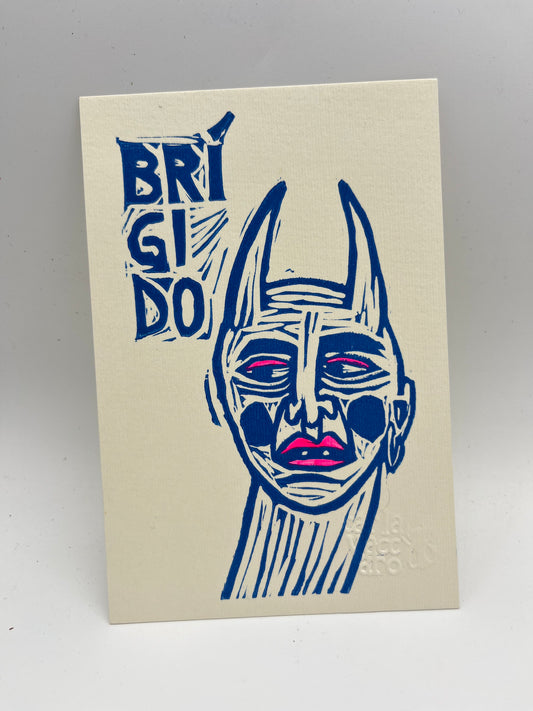 Brígido - linocut print 6x4