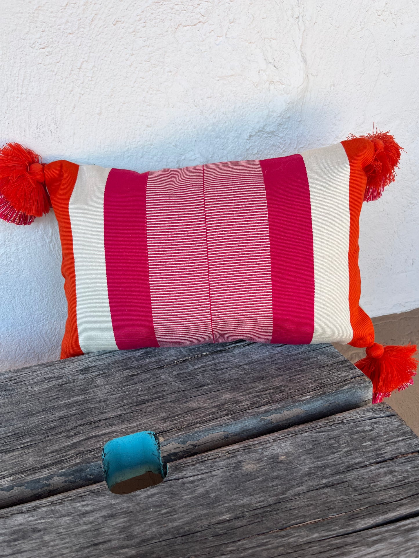 Rectangle pillowcase pink and orange - 12” x 18”