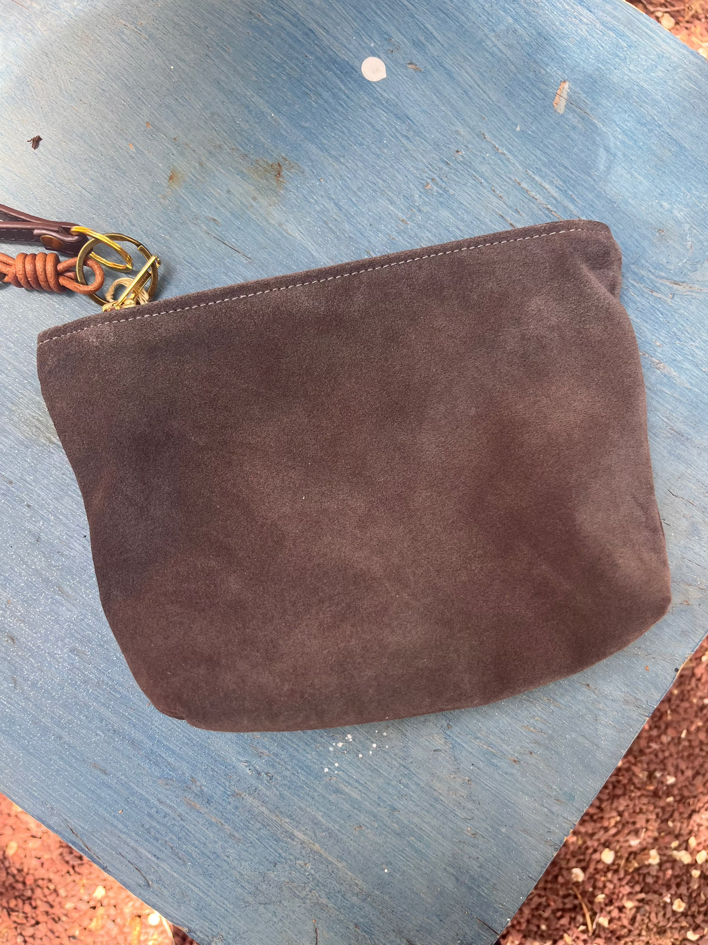 Leather and Suede Wristlet Pouches
