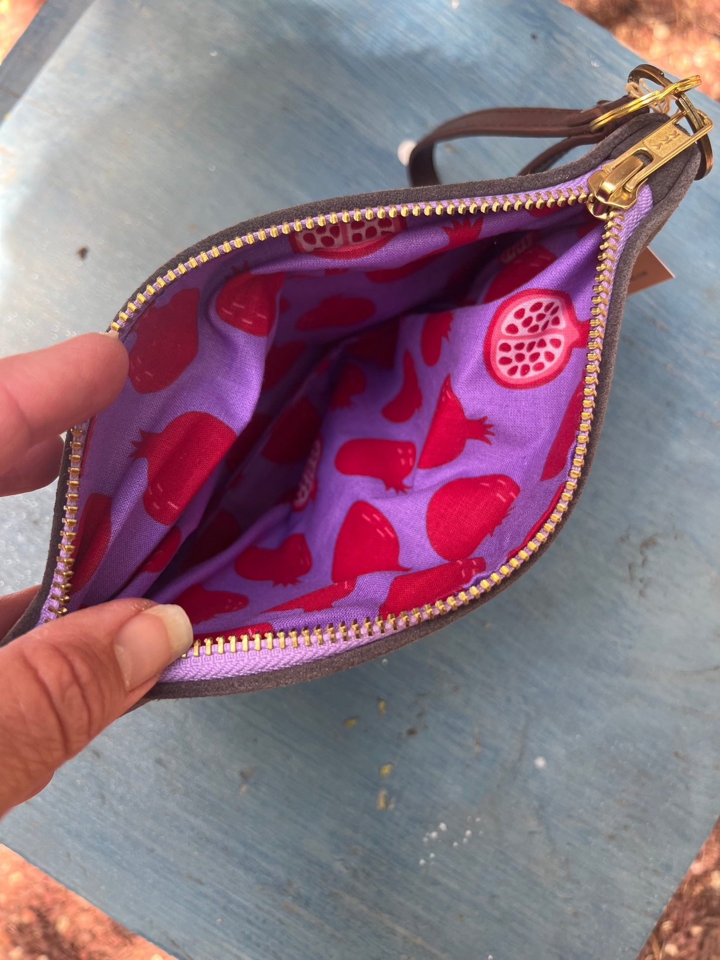 Leather and Suede Wristlet Pouches