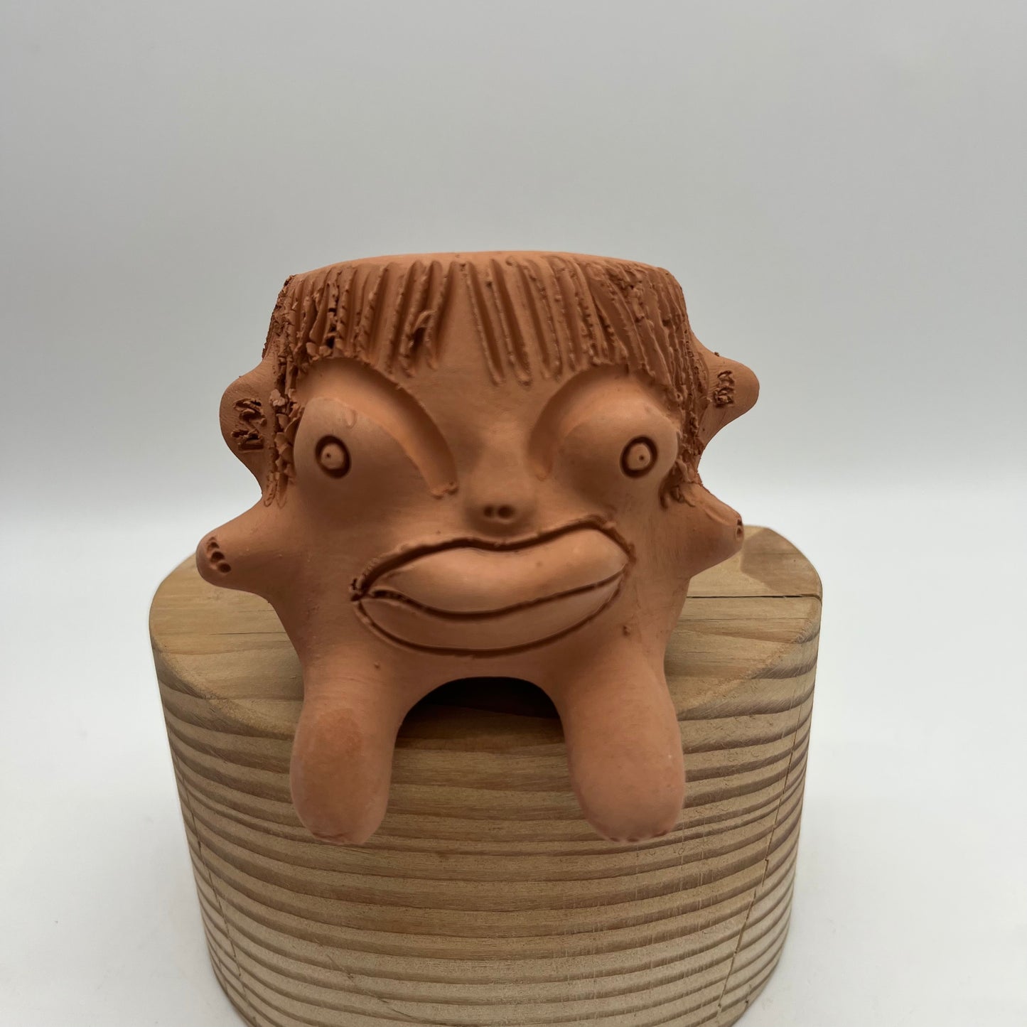 Medium Terracota face planter sitting - Maicito