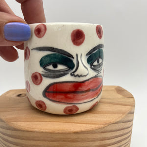 Face Mezcal Cups ~ porcelain