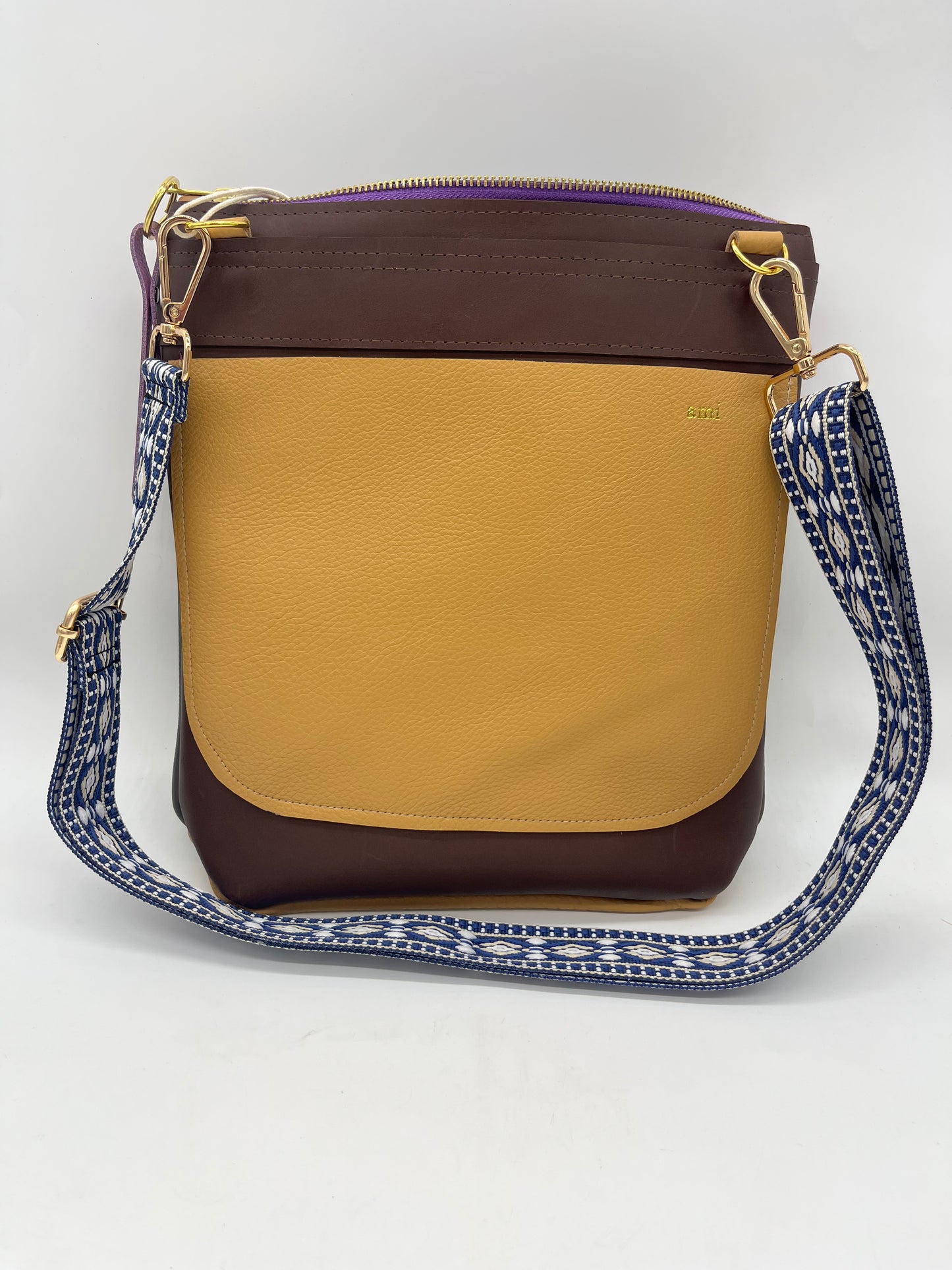Crossbody Bag - purple and grey